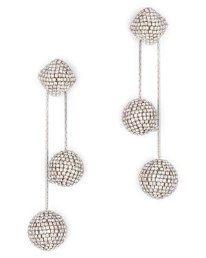 Deepa Gurnani Taryn Crystal Drop Earrings - White