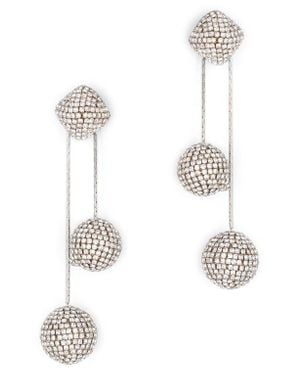 Deepa Gurnani Taryn Crystal Drop Earrings - White
