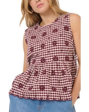 Nobody's Child Valerie Peplum Hem Top - Red