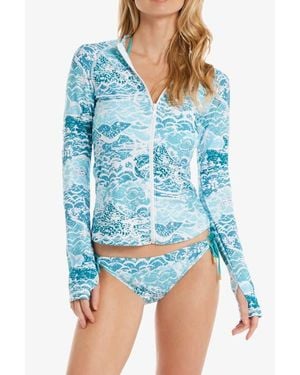Helen Jon Beach Break Rash Guard Upf 50 - Blue