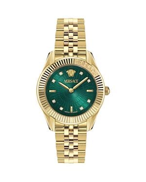 Versace Greca Time Diamond Bracelet Watch, 30Mm - Metallic