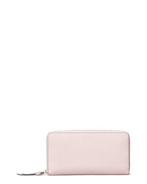 Tory Burch Romy Leather Zip Around Continental Wallet - Pink