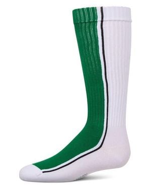 Memoi Color Block Stripe Stretch Knee Sock - Green