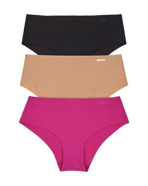 DKNY Litewear Cut Anywear 3-Pack Hipster Panties - Black