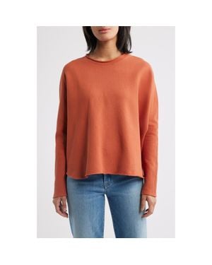 Frank & Eileen Anna Cotton Fleece Capelet Sweatshirt - Orange