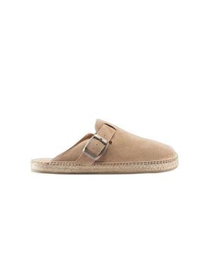 VISCATA Menuda Suede Espadrille Clogs - White