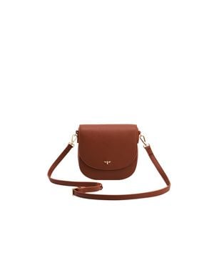 Fable England Beth Saddle Crossbody Purse - Brown