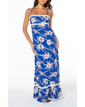 Roxy Balmy Sunset Floral Maxi Dress - Blue