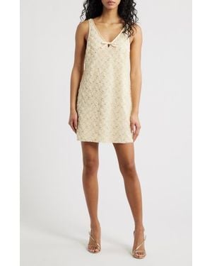 Saylor Jeanetta Beaded Cocktail Minidress - Natural