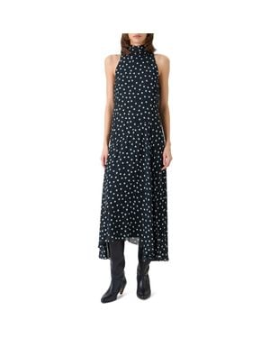 Akris Punto Polka Dot Georgette Dress - Black