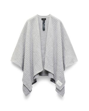 Rag & Bone Joni Recycled Wool Blend Waffle Poncho - Gray