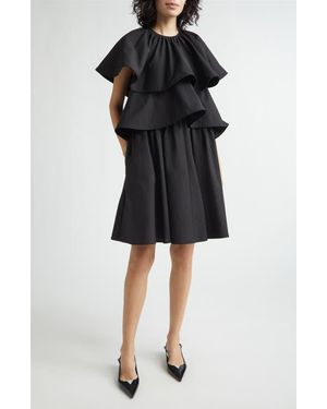 Nackiyé Lily Pond Layered Cotton & Nylon Dress - Black