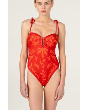 Jessie Zhao New York Scarlet Safari Reversible One Piece Swimsuit - Red