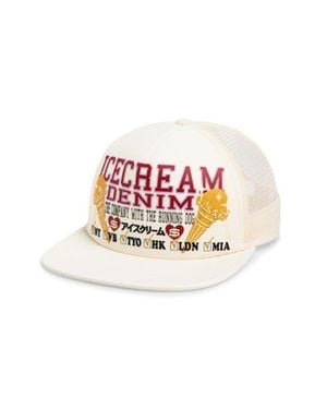ICECREAM Check List Snapback Trucker Hat - White