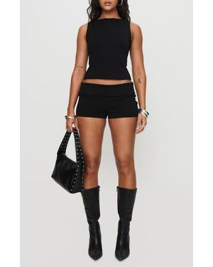 Princess Polly Manolo Crop Tank & Micro Shorts Set - Black
