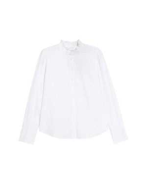 Caslon Ruffle Collar Button-Up Shirt - White