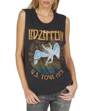 Lauren Moshi Kelscoop Neck Muscle Tank-Crystal Led Zeppelin - Multicolor