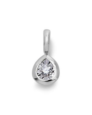 Monica Vinader Solitaire Pear Cut Lab Grown Diamond Pendant Charm - White