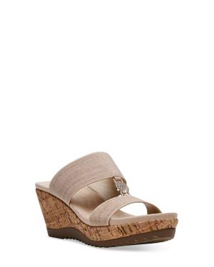 Anne Klein Rikki Platform Wedge Sandal - Brown