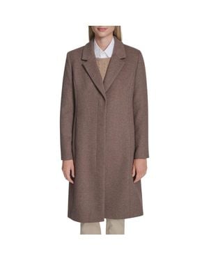 Cole Haan Slick Wool Blend Coat - Brown