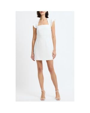 French Connection Whisper Flutter Sleeve Minidress - White