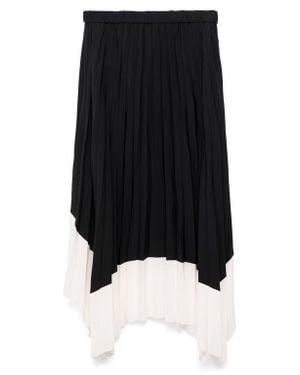 Mango Pleated Asymmetric Maxi Skirt - Black