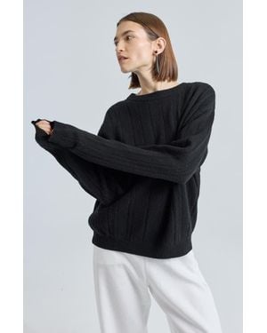 ALMINA CONCEPT Ribbed Wool Crewneck Sweater - Black