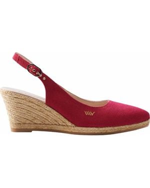 VISCATA Palomera Canvas Espadrille Wedges - Red