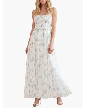 Needle & Thread Magnolia Ditsy Chiffon Cami Ankle Gown - White