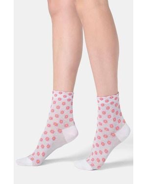 Oroblu Tiny Bloom Ankle Socks - Pink