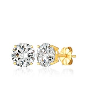 Crislu Cubic Zirconia Stud Earrings - Metallic
