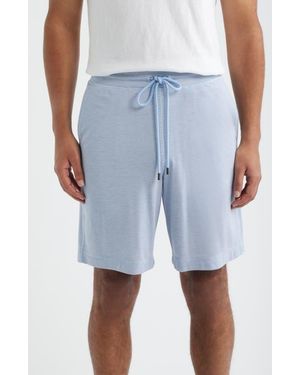 Daniel Buchler Feeder Stripe Sleep Shorts - Blue