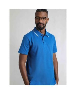 Weird Fish Powell Textured Polo Shirt - Blue
