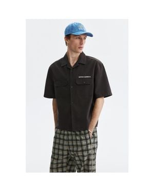 H&M Relaxed Fit Short-Sleeved Utility Shirt - Black