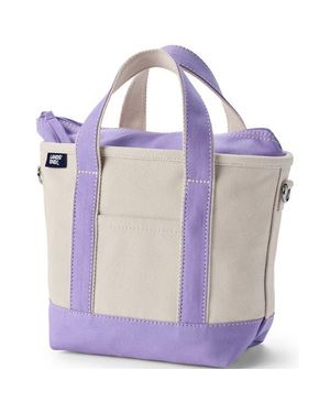 Lands' End Zip Top Canvas Tote Bag - Multicolor