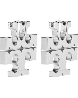 Tory Burch Eleanor Hidden Hoop Earrings - Metallic
