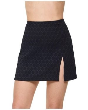 Gottex Chained Reaction Textured Pull-On Skirt Cover-Up - Blue