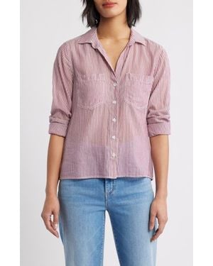 Cloth & Stone Stripe Button-Up Shirt - Pink