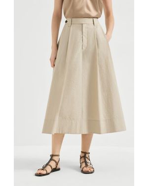 Brunello Cucinelli Cotton Long Skirt - White
