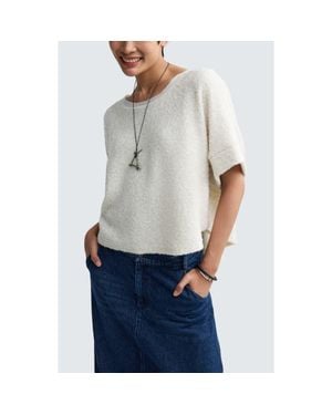 Luukaa Sloana Textured Hemp & Cotton Blouse - Gray