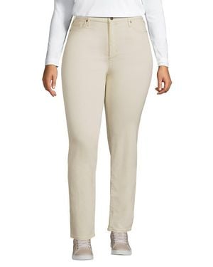 Lands' End Recover High Rise Straight Leg Jeans - Natural