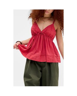 BDG Izzy Babydoll Top - Red