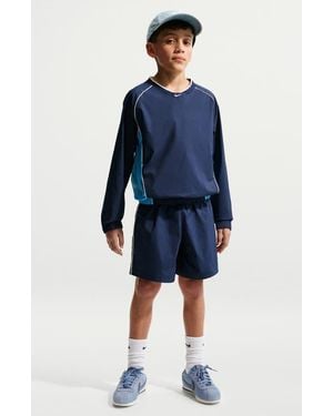Nike Kids' Woven Long Sleeve V-Neck T-Shirt - Blue