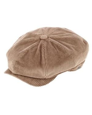 Wigéns Brisbane Moss Corduroy Retro Newsboy Cap - Natural