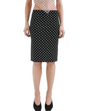 Mango Dot Midi Skirt - Black