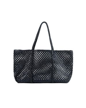 Adriana Castro La Cesta Handwoven Leather Tote - Black