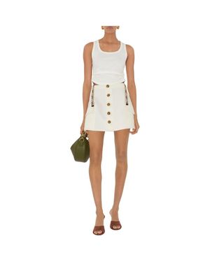 Burberry Festival Cotton Blend Tank Top - White