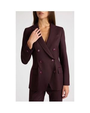 Santorelli Paco Double-Breasted Six-Button Jacket - Red