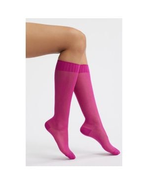 Nordstrom Sparkle Sheer Rib Knee Socks - Pink