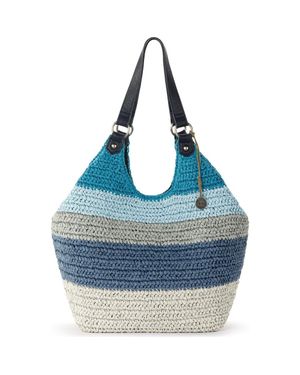 The Sak Roma Shopper Hand Crochet Tote Bag - Blue